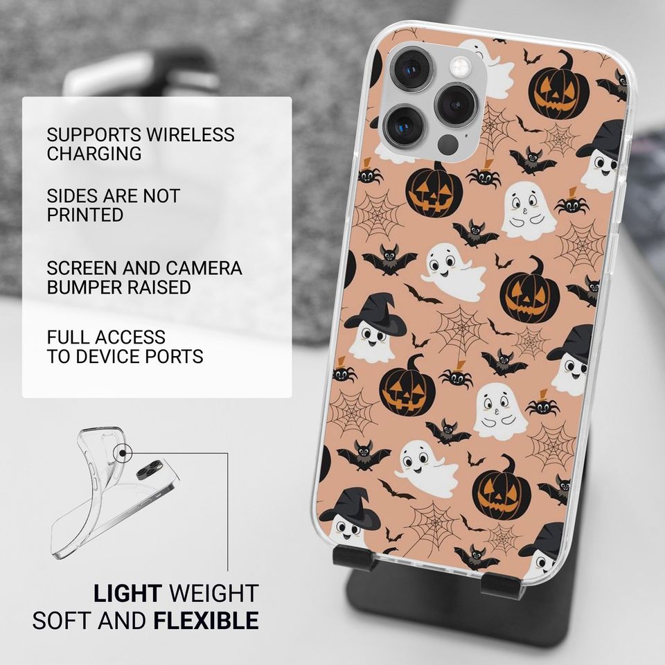 Halloween Spooky Collage Phone Case: Soft TPU Gel Cover