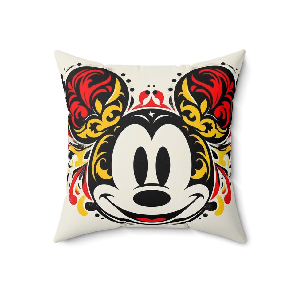 Mickey Splash - Spun Polyester Square Pillow