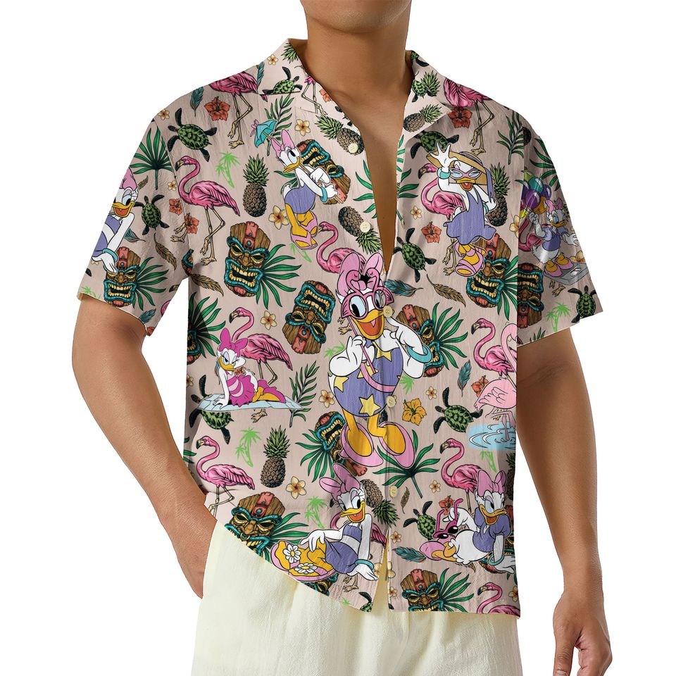 Daisy Duck Aloha Shirt, Disney Hawaiian Shirt for Summer Vacation