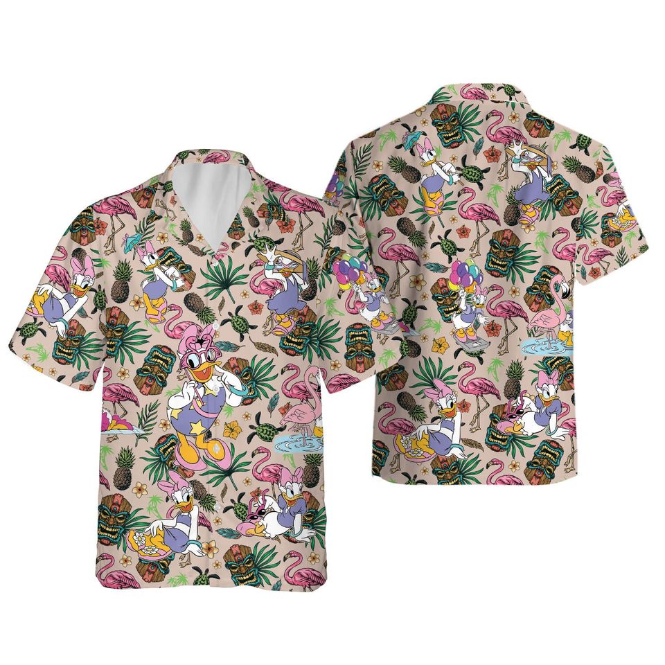 Daisy Duck Aloha Shirt, Disney Hawaiian Shirt for Summer Vacation