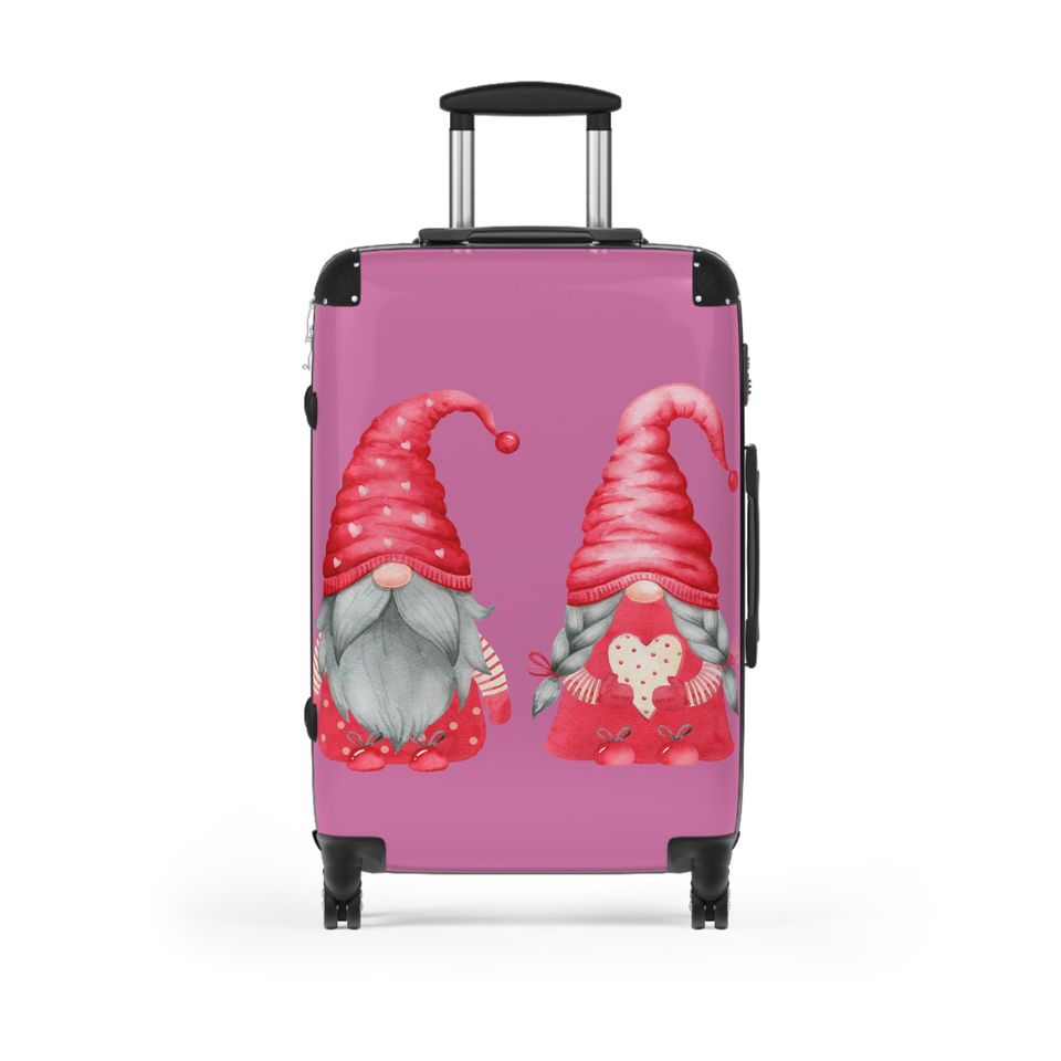 Suitcase,gnome inspired,  lovers, gnome collectors, adjustable handle, fashionable, gift for  him