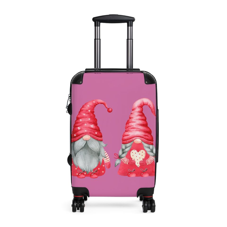 Suitcase,gnome inspired,  lovers, gnome collectors, adjustable handle, fashionable, gift for  him