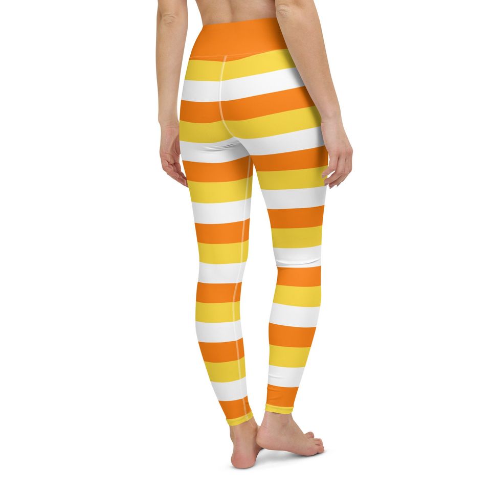 Womens Candy Corn Halloween Yoga Leggings