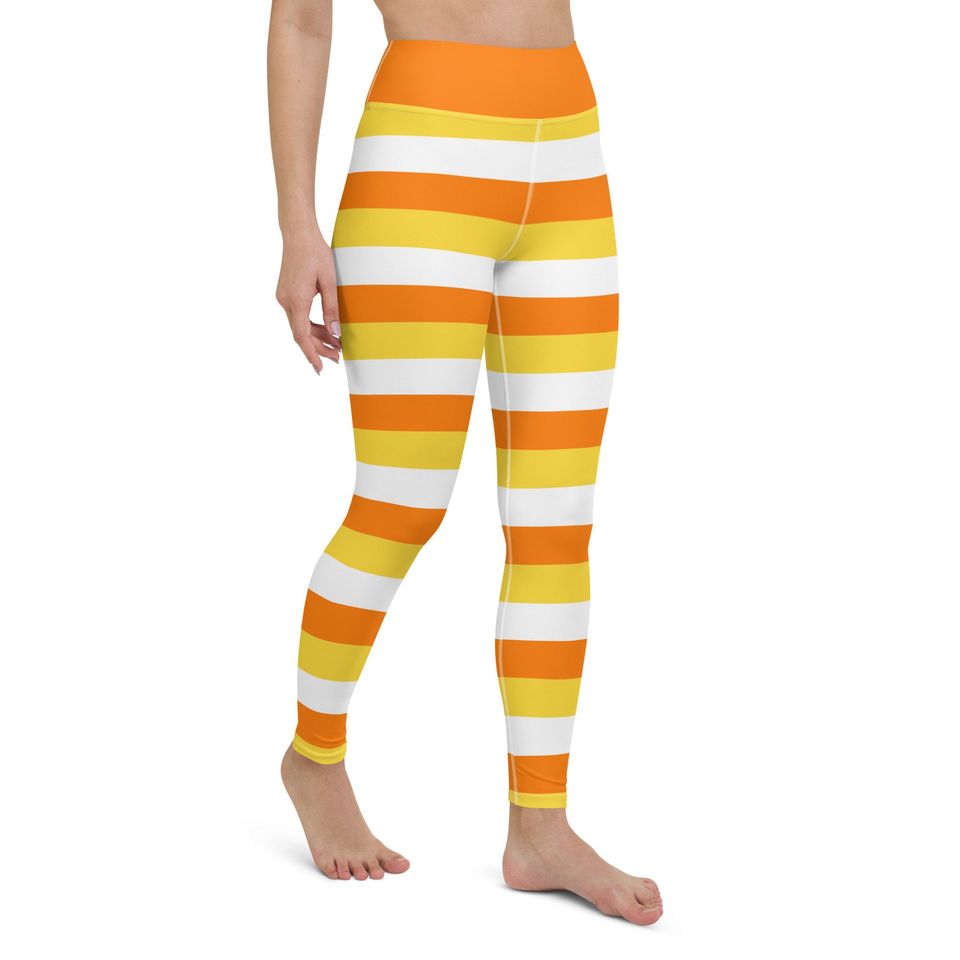Womens Candy Corn Halloween Yoga Leggings