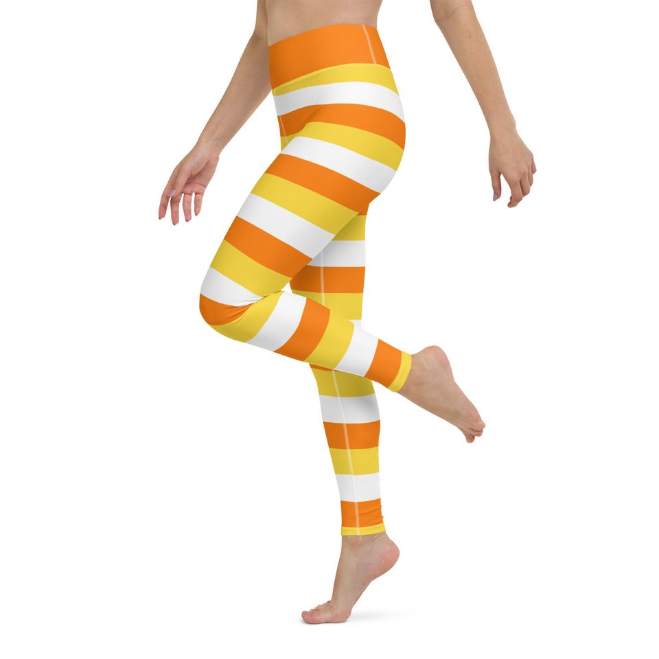 Womens Candy Corn Halloween Yoga Leggings