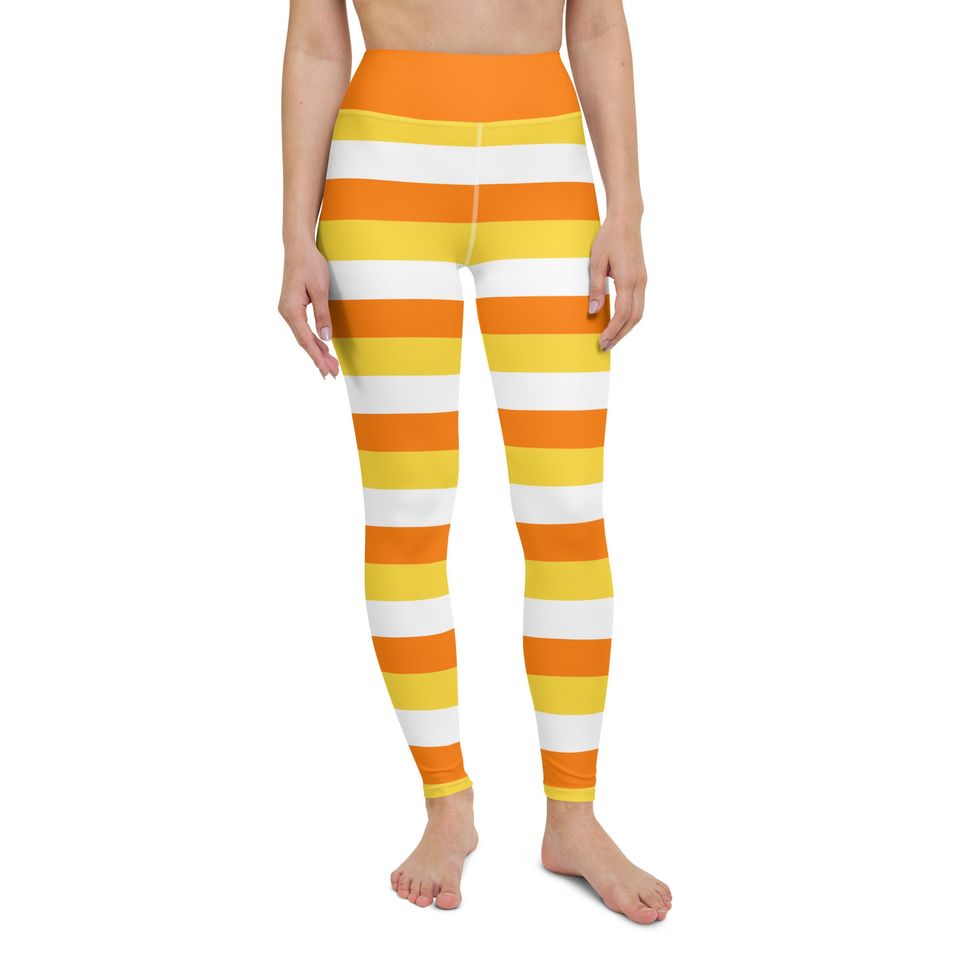 Womens Candy Corn Halloween Yoga Leggings
