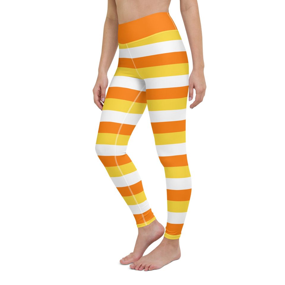 Womens Candy Corn Halloween Yoga Leggings
