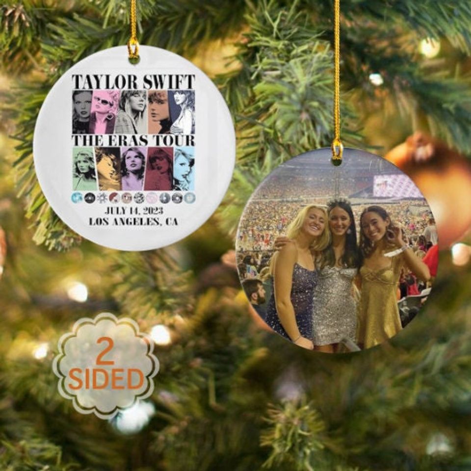 Personalized Eras Tour 2023 Photo Ceramic Ornament
