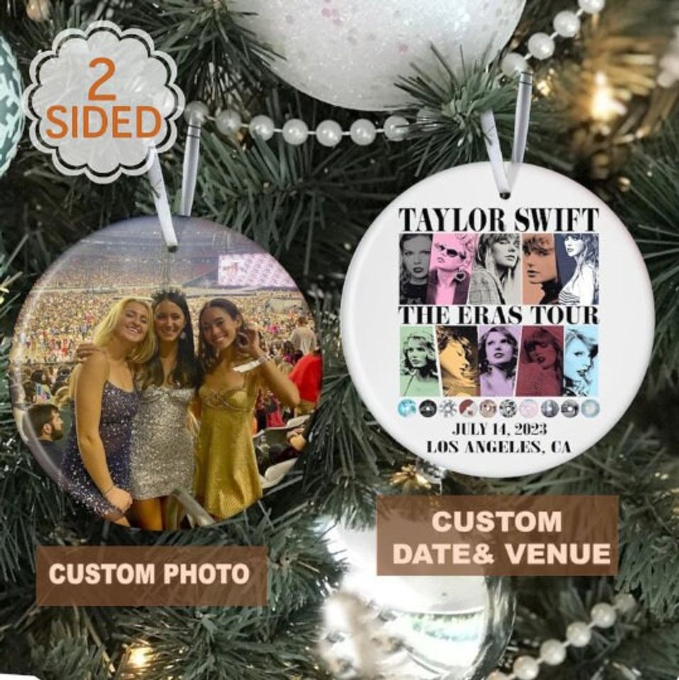 Personalized Eras Tour 2023 Photo Ceramic Ornament