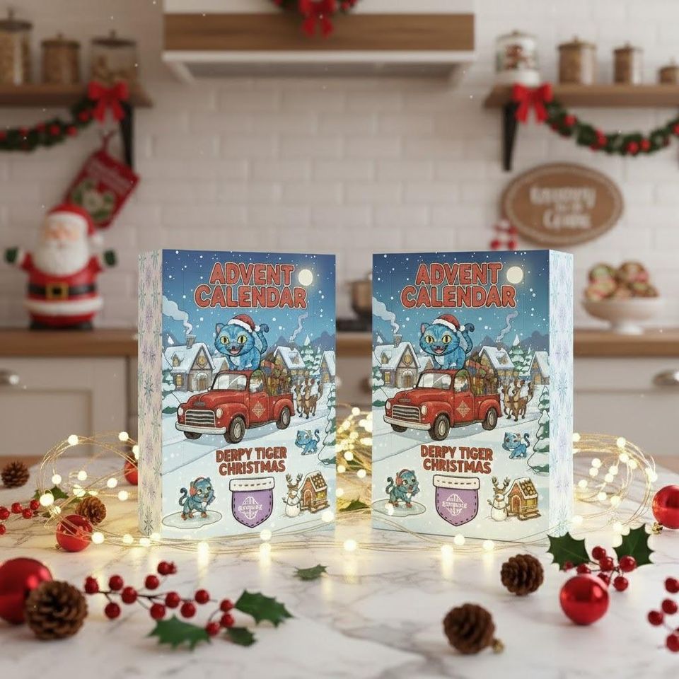 2D Derpy Tiger Advent Calendar Box With Arcylic Ornaments