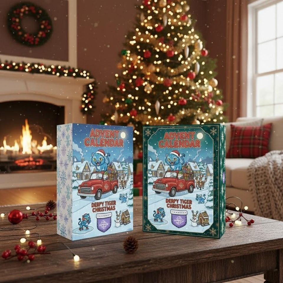 2D Derpy Tiger Advent Calendar Box With Arcylic Ornaments