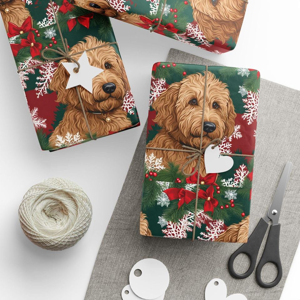 Goldendoodle Lovers Gift Wrap Dog Mom Christmas Paper Cute Pet Parent Fun Design Doodle Mom Holiday Gift Wrap Wrapping Papers