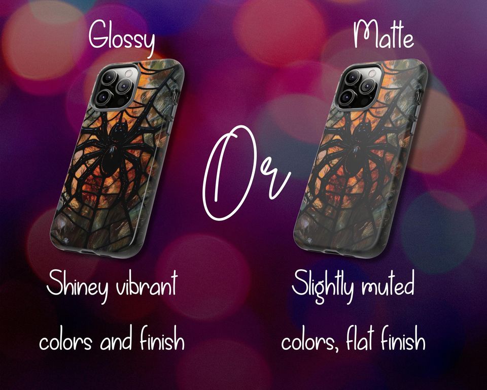 Gothic Spider Web Stained Glass Phone Case