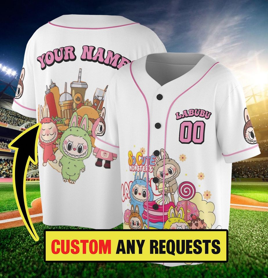 Personalized Labubu Baseball Jersey - Custom Name Family Matching Outfit
