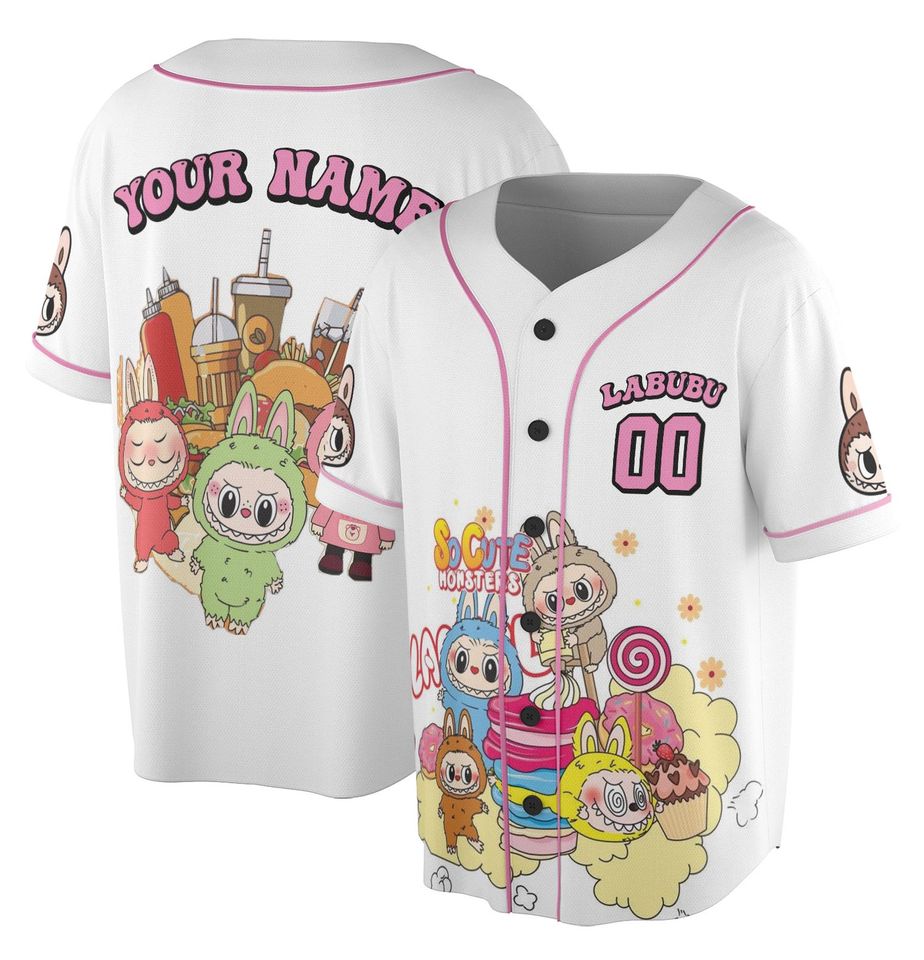 Personalized Labubu Baseball Jersey - Custom Name Family Matching Outfit