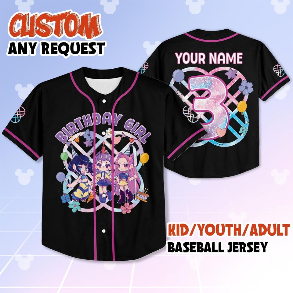 Custom Huntrix Birthday Girl Baseball Jersey, It's My Huntrix Birthday Shirt