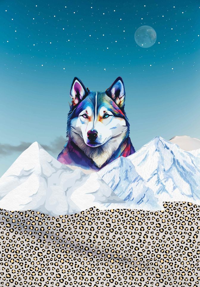 SNOW WOLF LEGGING, Animal Print Legging, Eye Catching Legging, Mountains Legging