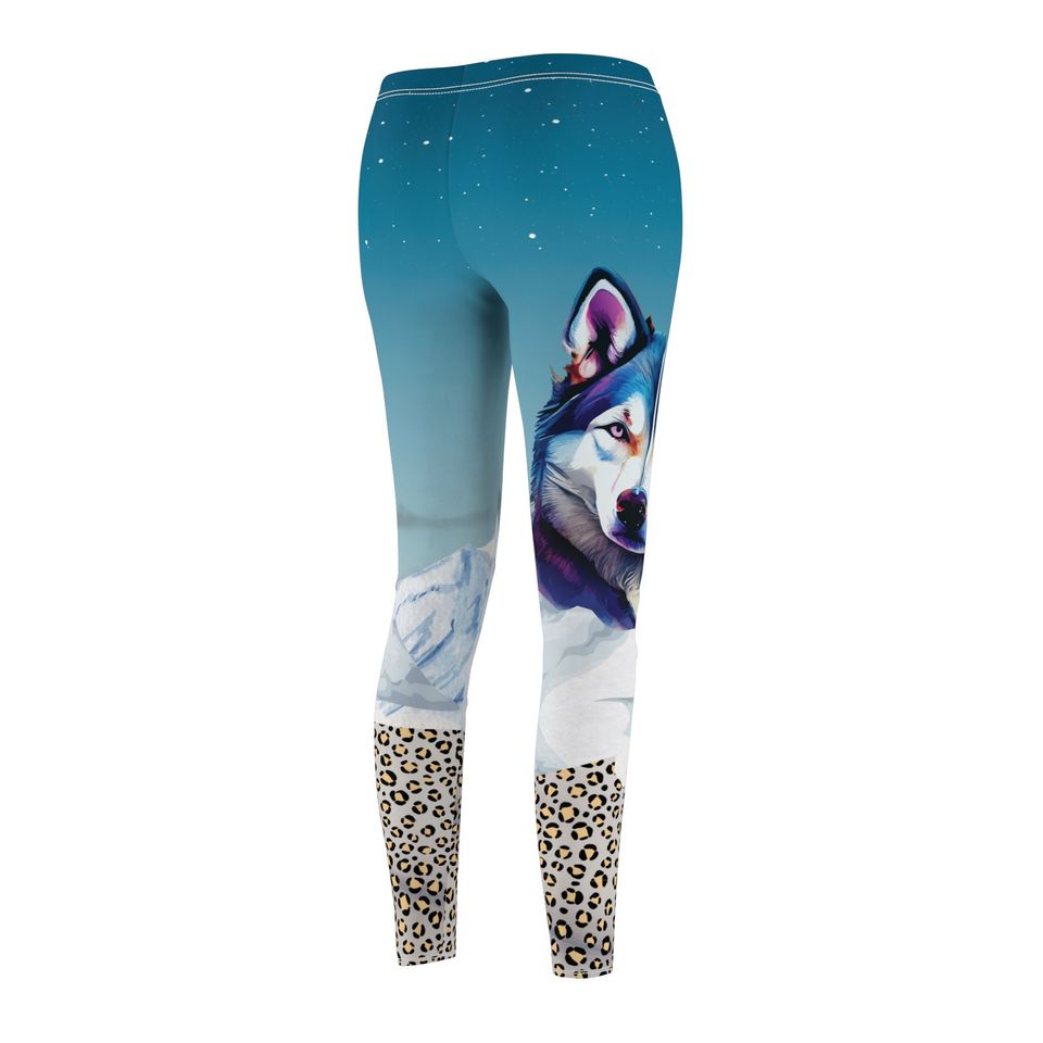SNOW WOLF LEGGING, Animal Print Legging, Eye Catching Legging, Mountains Legging