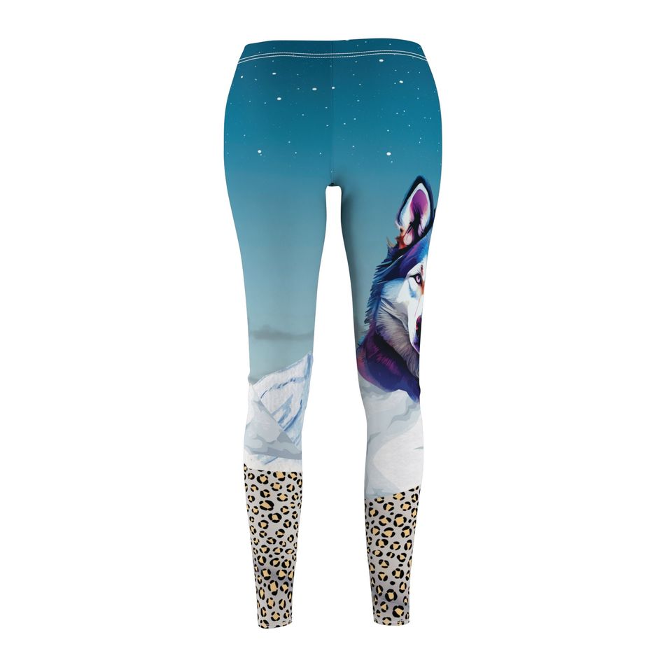 SNOW WOLF LEGGING, Animal Print Legging, Eye Catching Legging, Mountains Legging