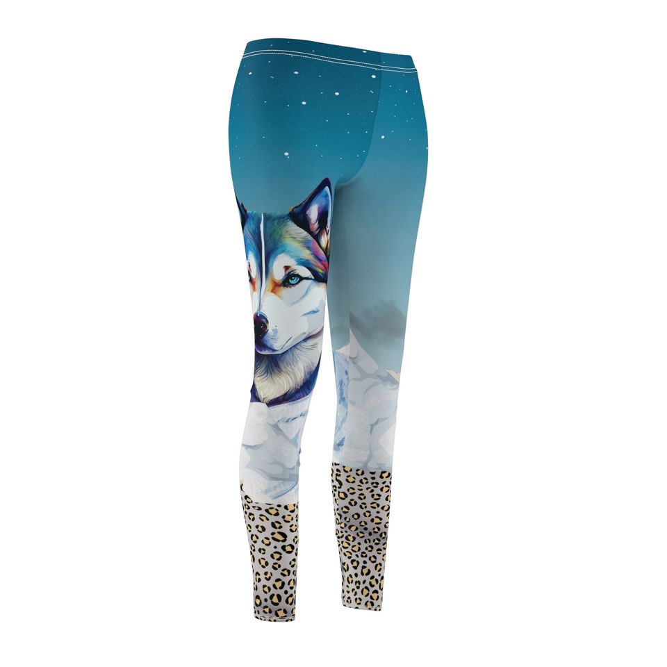 SNOW WOLF LEGGING, Animal Print Legging, Eye Catching Legging, Mountains Legging
