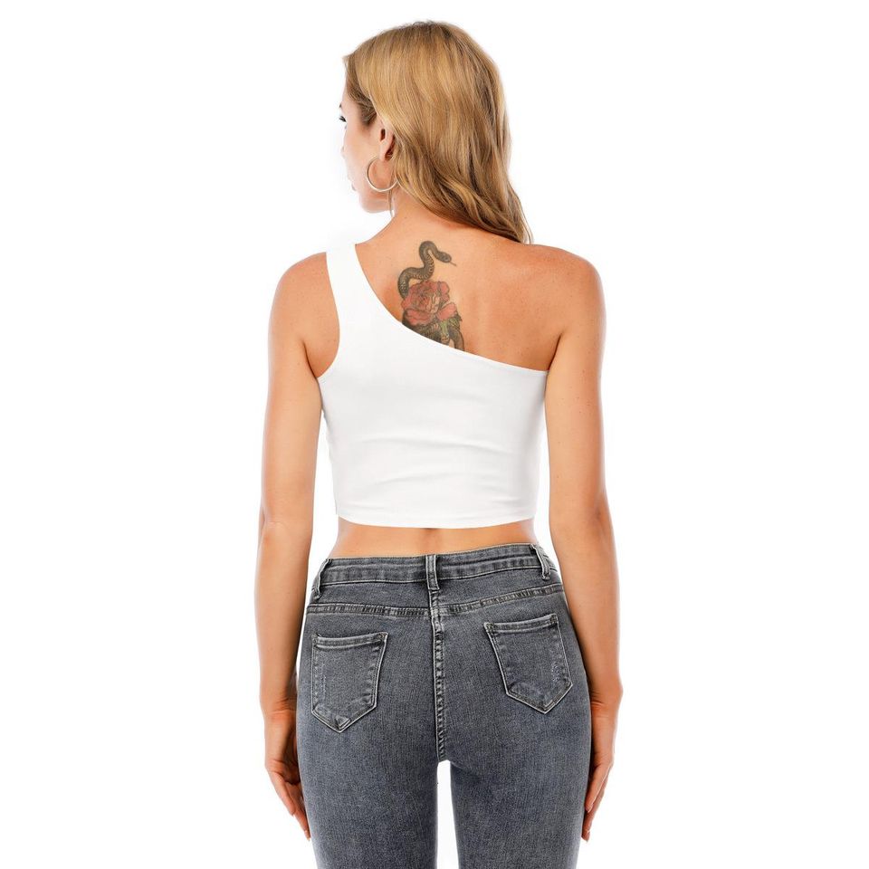 Commanders One Shoulder Cropped Top, Commanders Strapless Shirt, Cute Game Day Outfit