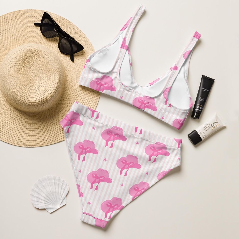 Western Bachelorette Bikini Swimsuit, Cowgirl Theme Bikini Set, Rodeo Bach Party Swimwear, Country Bride Bathing Suit