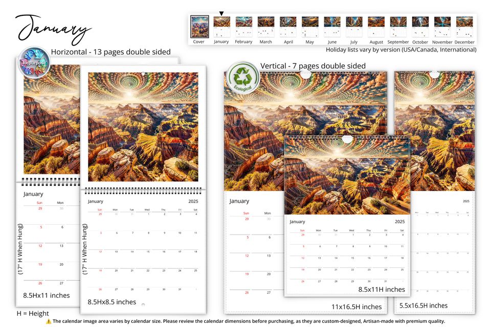 2025 Grand Canyon Mosaic Wall Calendar