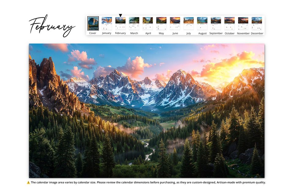 2025 Artistic National Parks Wall Calendar