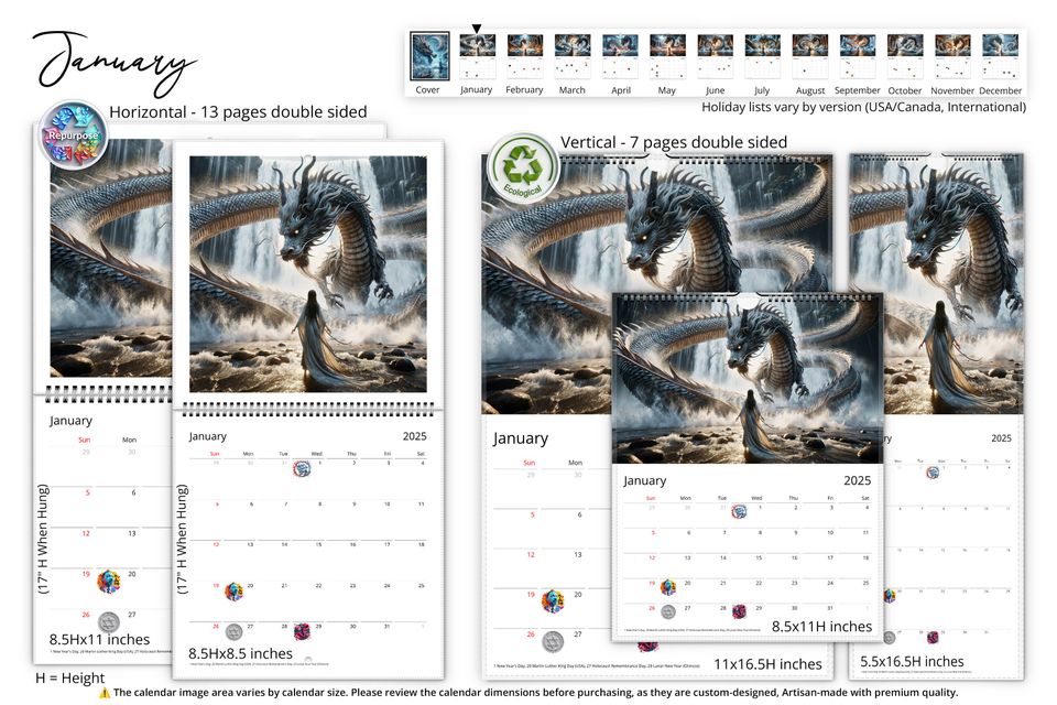 2025 Mystic Waters Wall Calendar