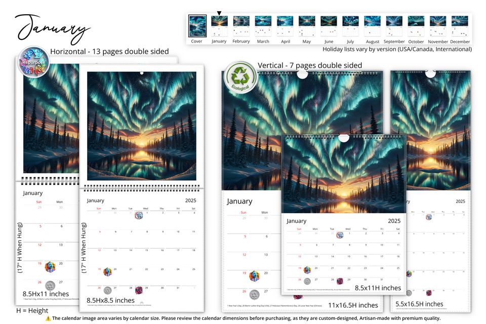 2025 Alaska Northern Lights Wall Calendar