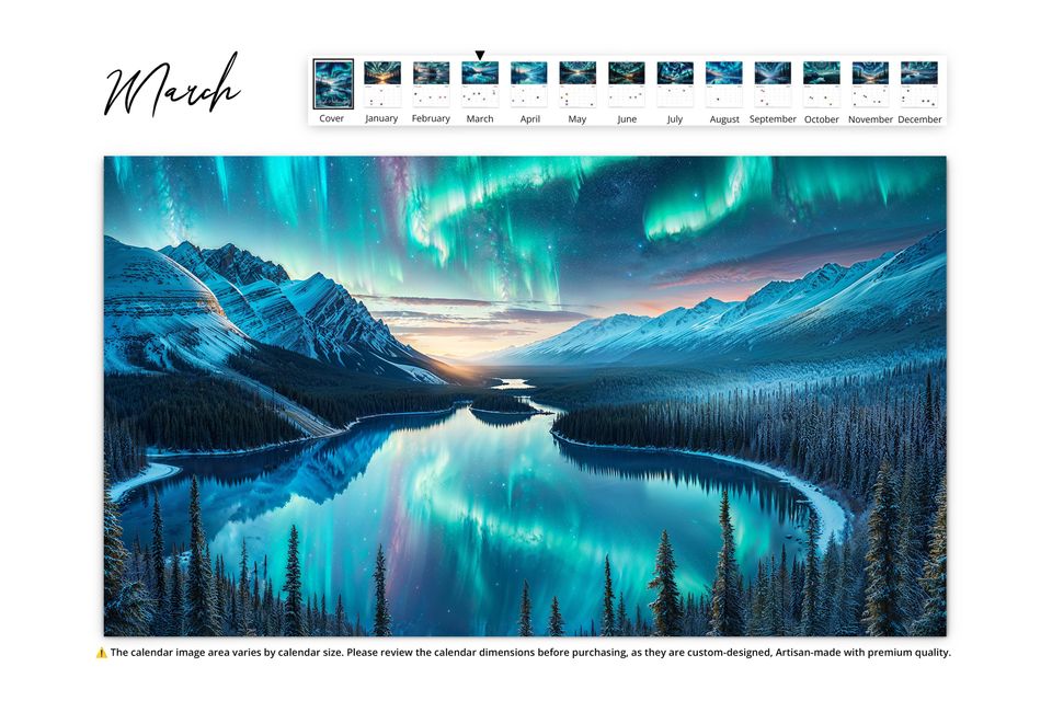 2025 Alaska Northern Lights Wall Calendar