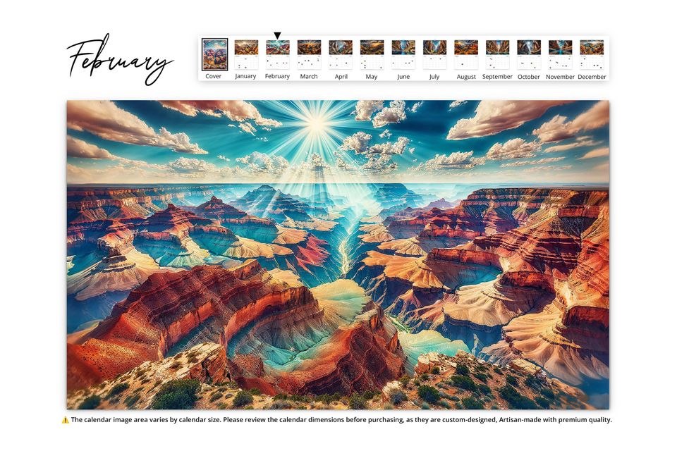 2025 Grand Canyon Mosaic Wall Calendar