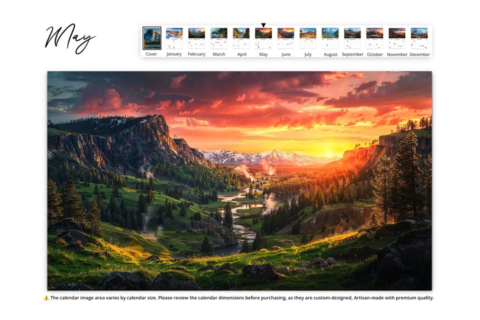 2025 Artistic National Parks Wall Calendar
