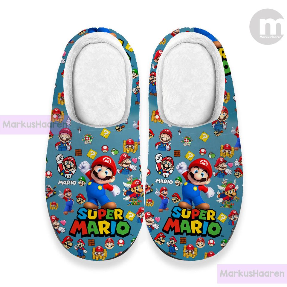 Super Mario Game 3D All Over Print Slipper, Winter Slipper, Christmas Slippers