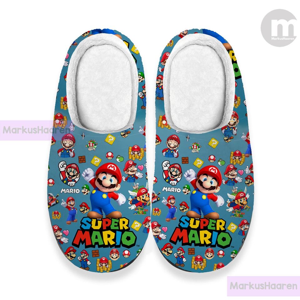 Super Mario Game 3D All Over Print Slipper, Winter Slipper, Christmas Slippers