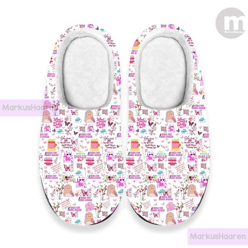 Dolly Parton Music 3D All Over Print Indoor Slipper, Winter Slipper, Christmas Slippers