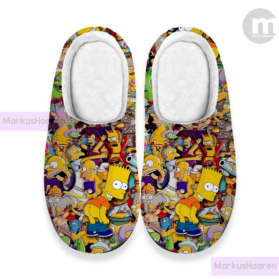 The Simpsons Sitcom 3D All Over Print Slipper, Winter Slipper, Christmas Slippers
