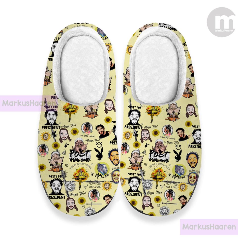 Rapper Post Malone 3D All Over Print Slipper, Winter Slipper, Christmas Slippers