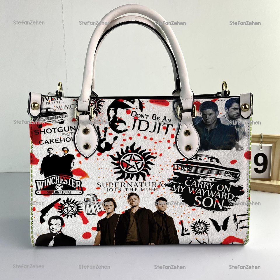 Personalized Supernatural Women Leather Bag, Supernatural Lovers Handbag