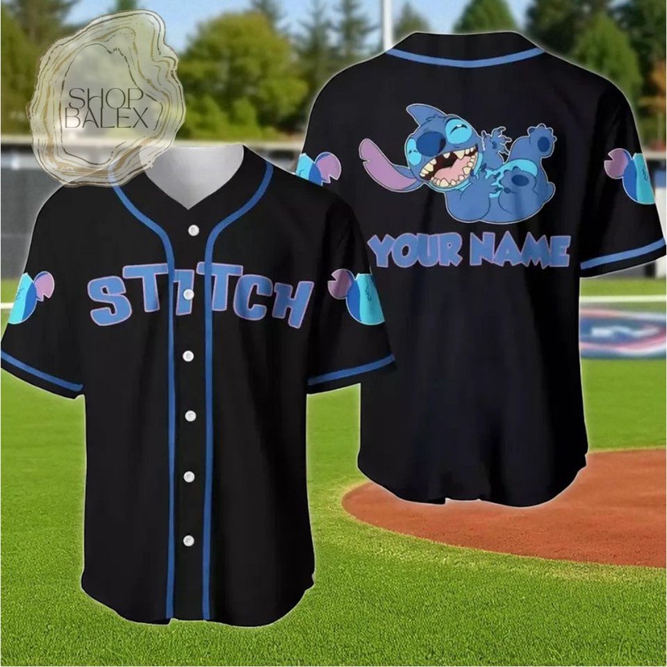 Custom Stitch Baseball Jersey, Lilo and Stitch Jersey Shirt