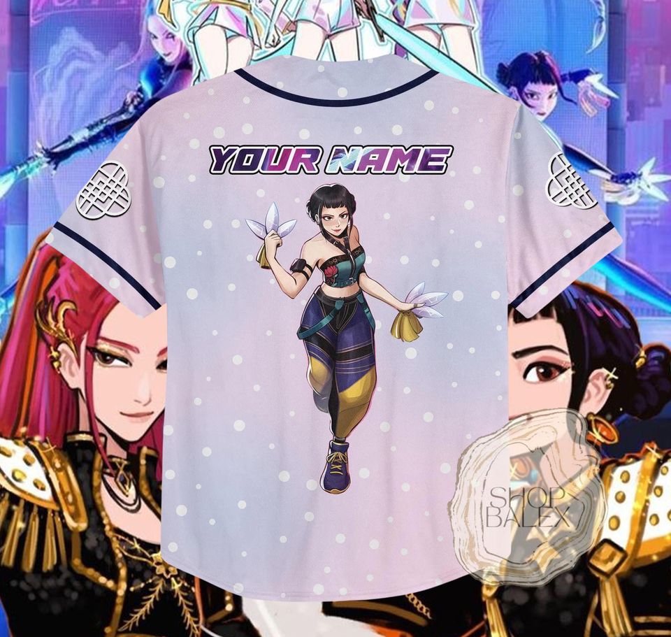 Huntrix Zoey Jersey Shirt  Custom Name K-pop Demon Hunters Baseball Jersey