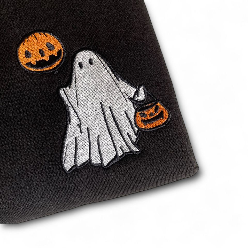 Embroidered Ghost Sweatshirt, halloween jumper, halloween sweatshirt