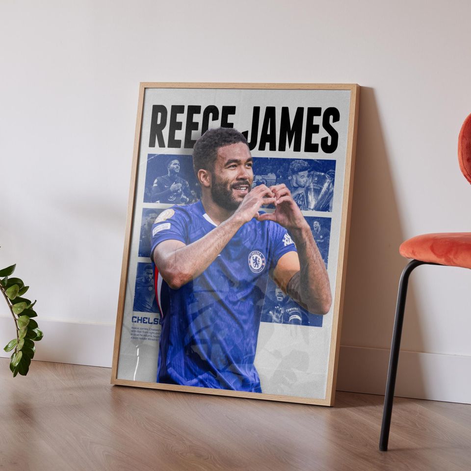 Reece James Poster, Chelsesa Poster Gift, Printable A3 Sport Wall Art, Gift For Boy,