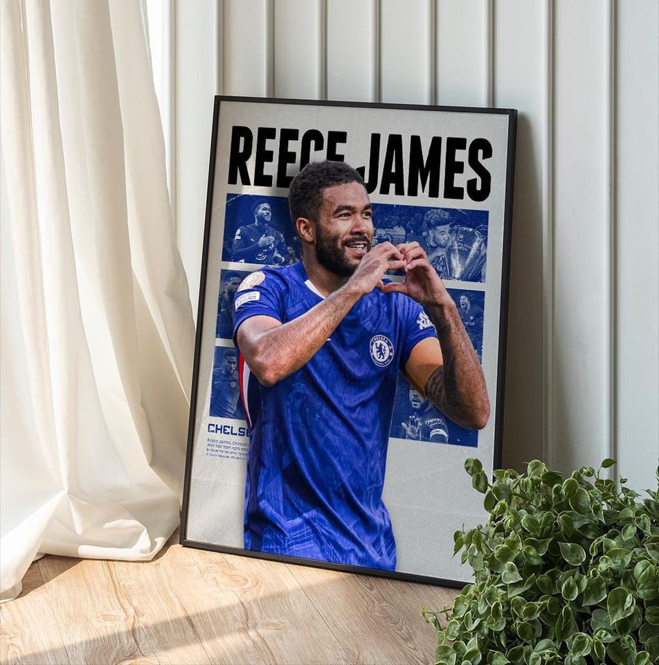 Reece James Poster, Chelsesa Poster Gift, Printable A3 Sport Wall Art, Gift For Boy,
