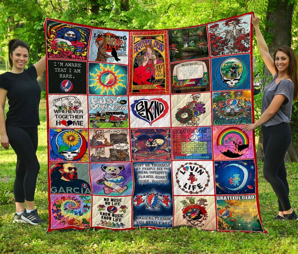 Personalized Grateful Dead Blanket, Grateful Dead Fleece Quilt Blanket