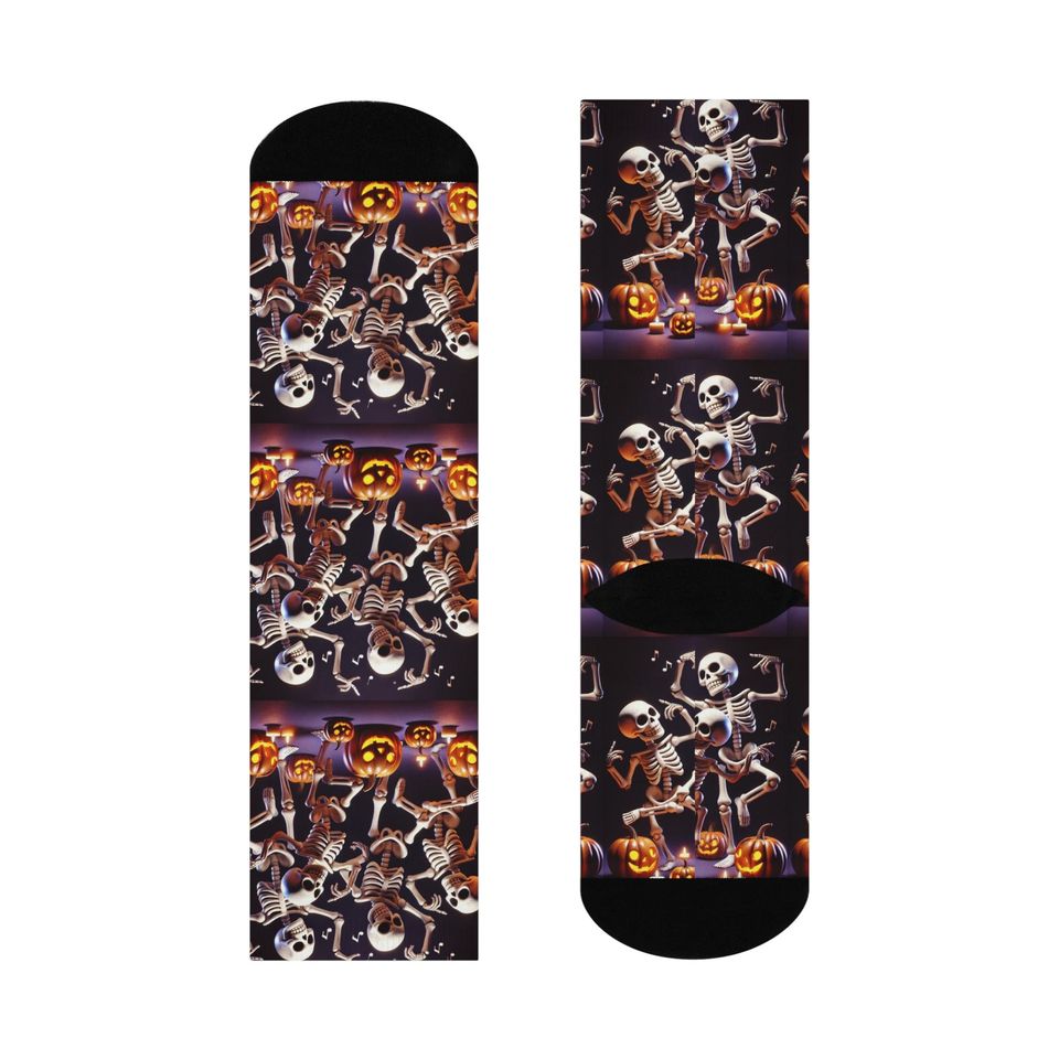 Spooky Fun Dancing Skeletons Halloween Socks
