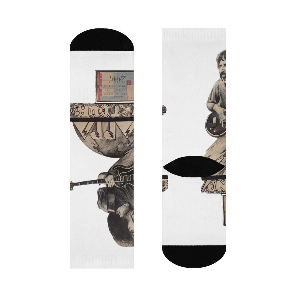 Frank Zappa Original Photo Plus Ticket Stub - Cushioned Crew Socks