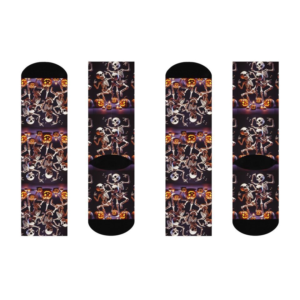 Spooky Fun Dancing Skeletons Halloween Socks
