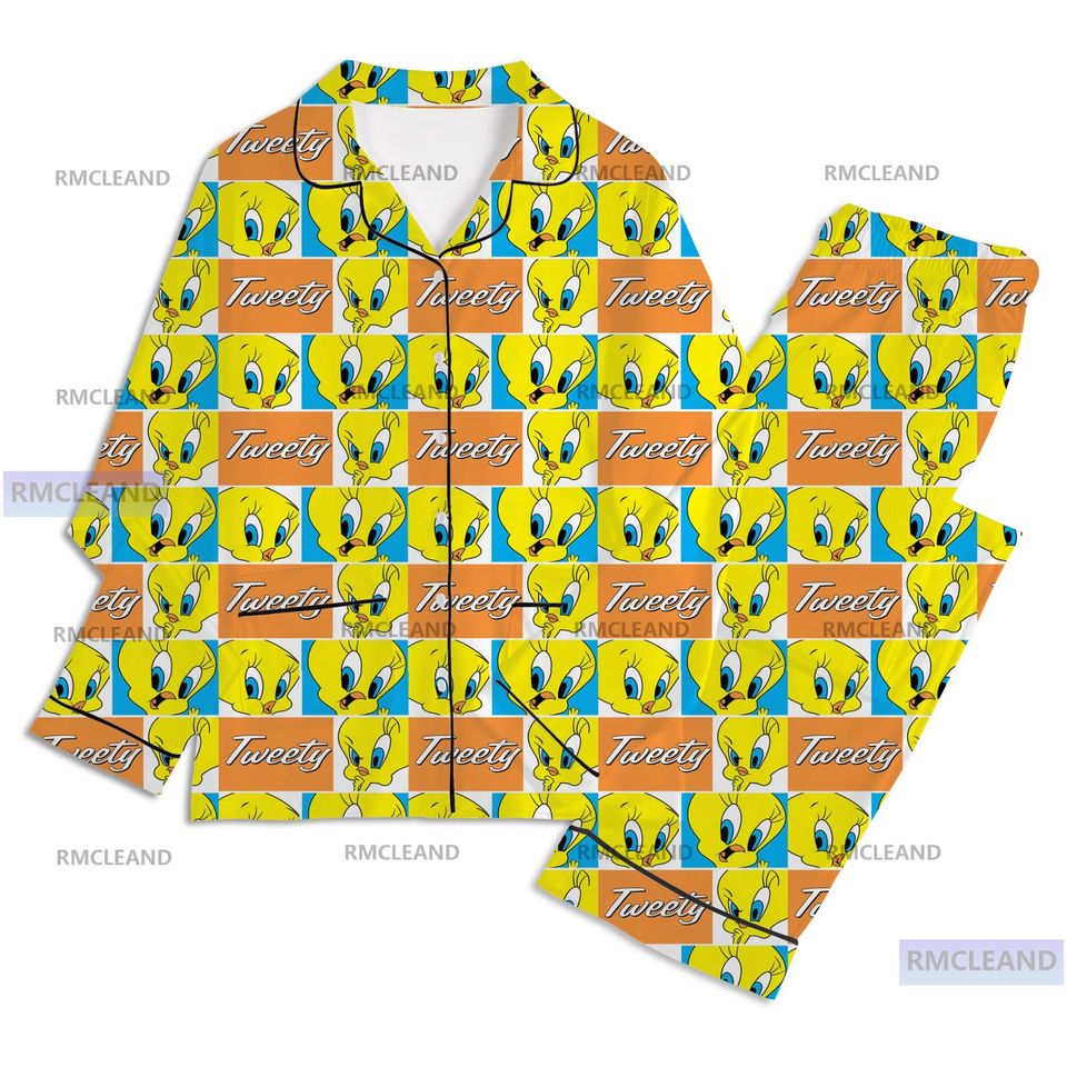 Tweety Bird Unisex Long Sleeve Pajama Set for Adults