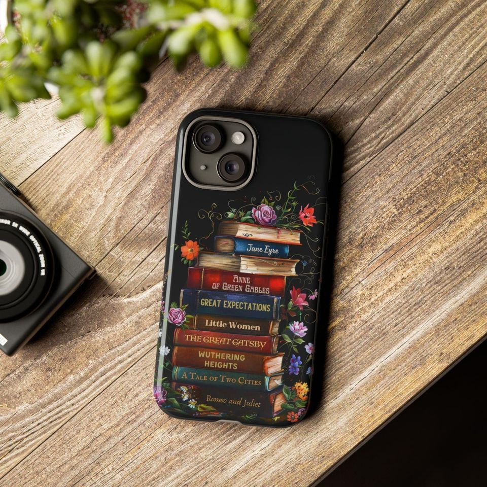 Personalized Bookshelf Phone Case: Dark Academia Book Lover Gift